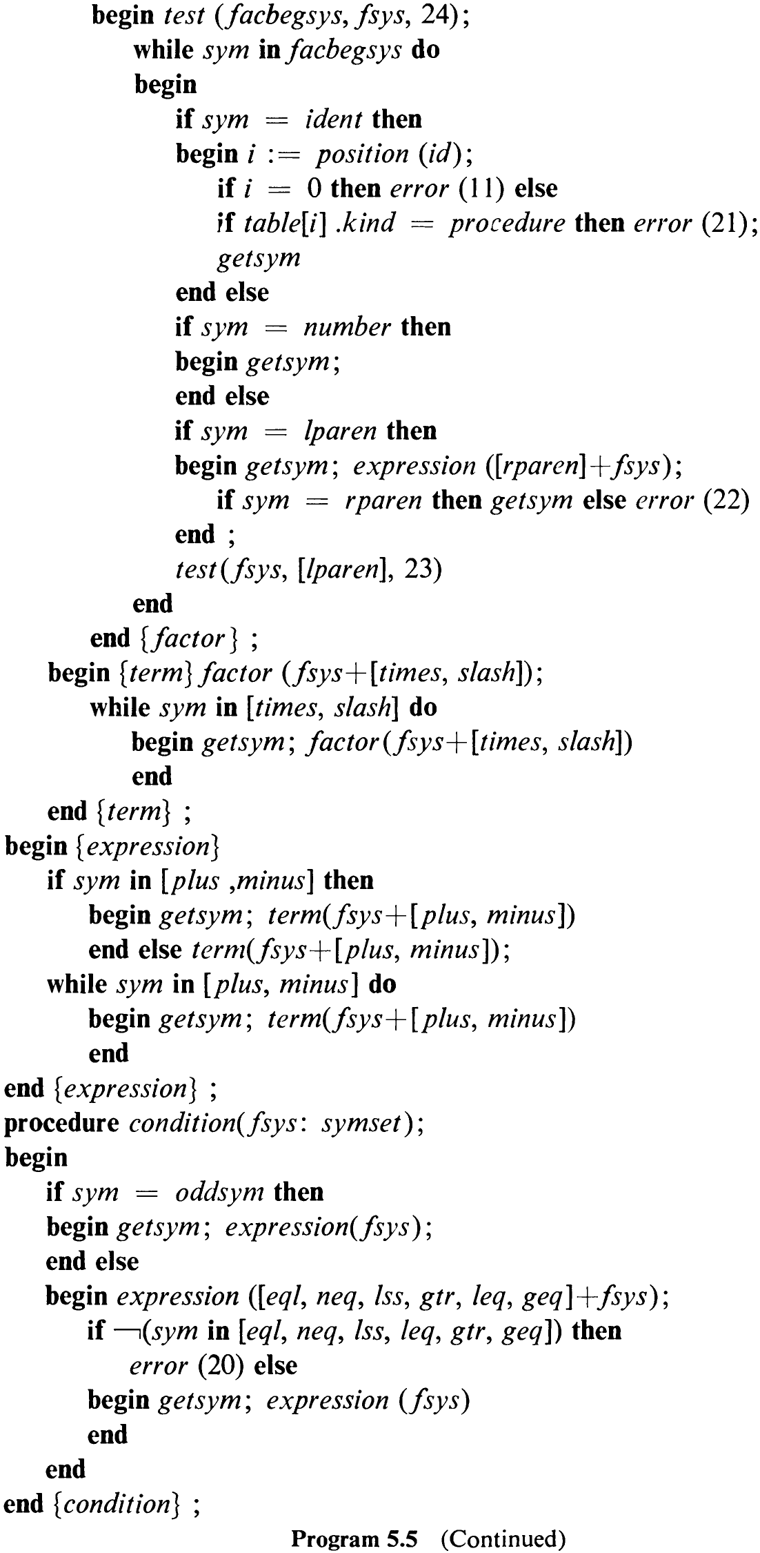 Program 5.5 (Continued)