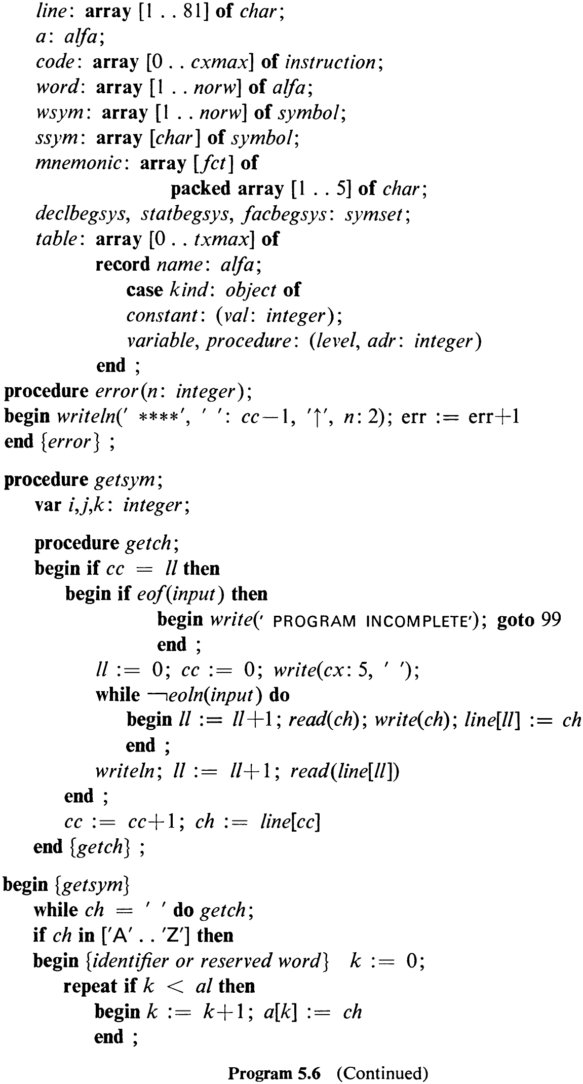 Program 5.6 (Continued)