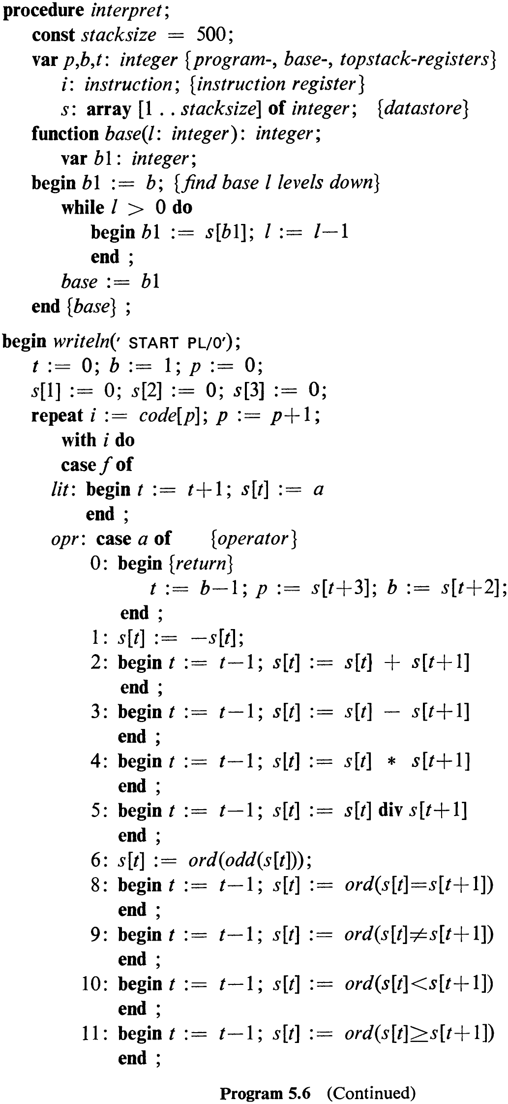 Program 5.6 (Continued)